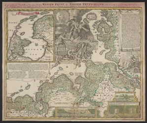 Presentazione geografica della misera inondazione in Bassa Germania, avvenuta il 25 dicembre 1717, c.1718