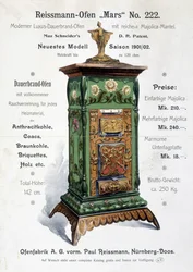 Pubblicità tedesca per una caldaia in stile art nouveau, fine XIX secolo