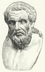 Testa del filosofo romano Apollonio di Tiana (incisione)