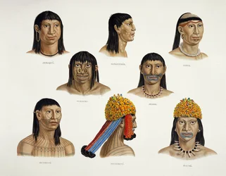 Teste di indiani sudamericani, da Viaggi in Brasile