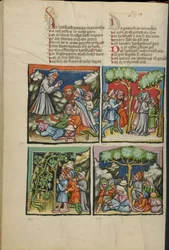 Illuminazioni dal Weltchronik Ms 33 fol. 135v, c.1400-10