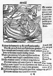 Illustrazione da Stultifera Navis Mortalium di Sebastian Brant, stampata da Johannes Schenspenger, 1497