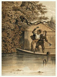 Illustrazione della conquista del fiume Amazzoni da parte degli europei. in 
