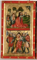 Gesù prega sul Monte degli Ulivi mentre i discepoli dormono (tempera su tavola)