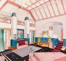 Soggiorno in stile Jugendstil o primo stile modernista