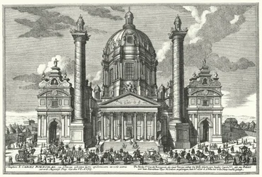 Karlskirche (Chiesa di San Carlo), Vienna (incisione)
