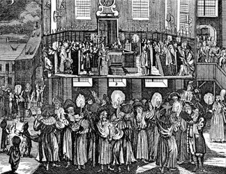 Kiddush Levana di Georg Puschner da Jüdisches Ceremoniel di Kirchner, 1726