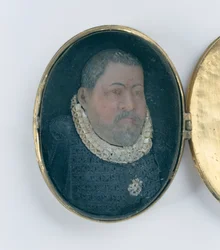 Medaglione contenente un ritratto in miniatura di Landgrave Wilhelm IV (dettaglio)
