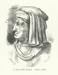 Luca della Robbia, scultore del Rinascimento italiano (incisione)