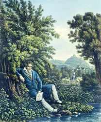 Ludwig van Beethoven vicino a un fiume