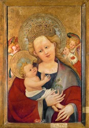 Madonna con fiore di pisello (tempera su tavola)