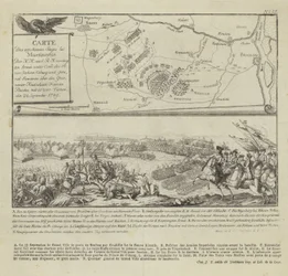Mappa e illustrazione che mostra la Battaglia di Rymnik