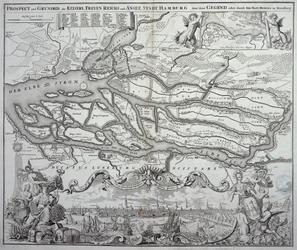 Mappa di Amburgo e dintorni, pubblicata a Norimberga