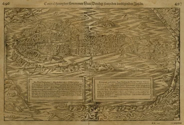 Mappa di Venezia, di Sebastian Munster (1488-1552) pubblicata a Basilea, c.1560