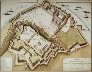 Mappa della fortezza di Belgrado dopo la sua conquista da parte del feldmaresciallo Gideon Freiherr von Laudon ...