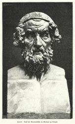 Busto di marmo di Omero, poeta greco antico