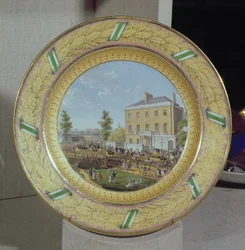 Piatto di Meissen, decorato con una scena di Apsley House, c.1818