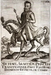 Michael Apafi (1632-90) Principe di Transilvania, illustrazione da un libro sulle campagne ottomane in Europa, inciso da Paul Furst (c.1605-66)