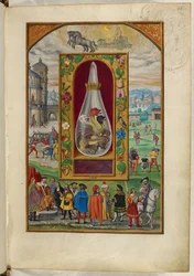 Ms Harley 3469, f.26 Drago a tre teste in una fiasca, il Quarto Trattato, da 