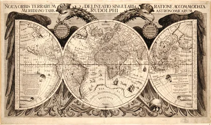 Nova orbis terrarum, da "Tabulae Rudolphinae" di Johannes Kepler, 1627-30