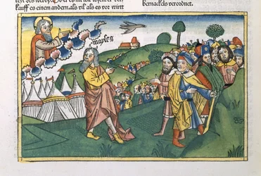 Numeri 1:1-20 Preparativi per il viaggio dal Monte Sinai, dalla Bibbia di Norimberga (Biblia Sacra Germanaica)