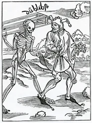 Dei folli che disprezzano la morte senza fare alcuna preparazione, illustrazione dalla traduzione inglese di Alexander Barclay di 