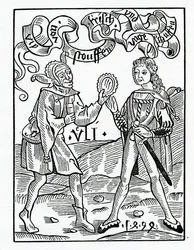 Di nuove mode e abiti travestiti, illustrazione dalla traduzione inglese di Alexander Barclay di 