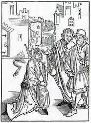 Del disprezzo e del disdegno della povertà, illustrazione dalla traduzione inglese di Alexander Barclay di 