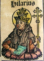 Ritratto di Papa Ilario, pubblicato nella Cronaca di Norimberga