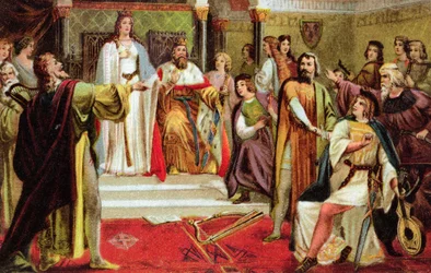 Cartolina con una scena da Tannhauser di Richard Wagner (1813-83), c.1900