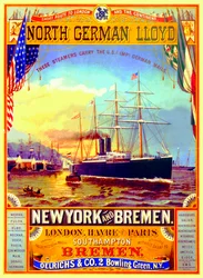 Poster pubblicitario della North German Lloyd Line, 1883