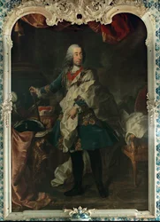 Il principe elettore Clemens August, arcivescovo di Colonia ... (olio su tela)