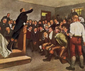 Il professor Steffens incita i suoi ascoltatori a sostenere la guerra di liberazione, 8 febbraio 1813 (litografia a colori ingrandita)