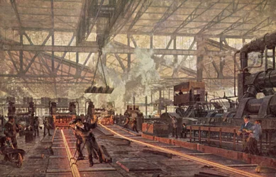 Laminatoio ferroviario, Acciaierie Krupp, Essen, Germania