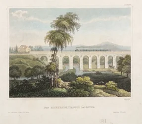 Viadotto ferroviario a Gotha, inciso da B. Metzeroth, 1848