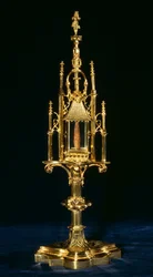 Ostensorio reliquiario con pezzo di croce, Augusta, c.1490