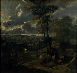 Cavaliere in un Paesaggio con una Città