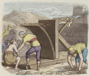 Ballista romana (incisione colorata)
