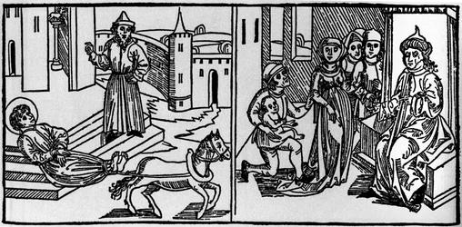San Saturnino fu il fondatore del cristianesimo a Tolosa a metà del III secolo. A quel tempo i cristiani erano perseguitati: san Saturnino fu una delle vittime dei pagani. Il suo corpo, legato alla coda di un toro, fu trascinato nei pressi di Roma.