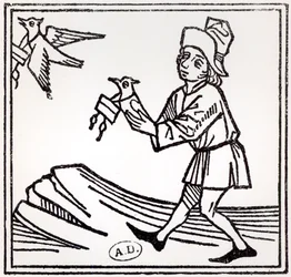 Invio di una lettera tramite posta dei piccioni, 1488