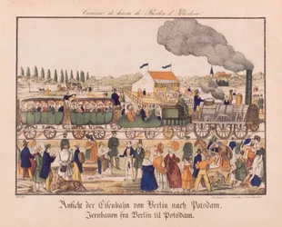 Ferrovia a vapore tra Berlino e Potsdam, c.1840