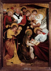 La Dormizione della Vergine. Dipinto della Scuola Tedesca. XV secolo. Museo delle Belle Arti di Metz