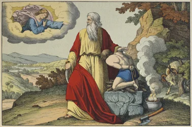 Il sacrificio di Isacco da parte di Abramo, illustrazione da L
