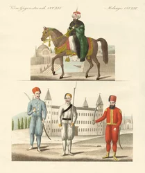 Il sultano turco Mahmud e le sue nuove truppe