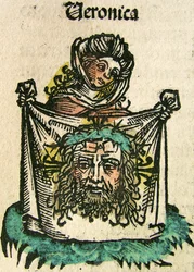 Il velo di Veronica, pubblicato nella Cronaca di Norimberga, 1493
