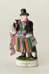 Il venditore di fazzoletti, figura di Meissen nello stile di Johann Joachim Kandler (1706-75)