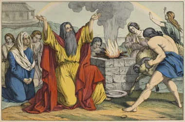 Il sacrificio di Noè, illustrazione da L
