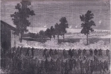La sortita di Cachan, Cassells History of the War between France and Germany pubblicato da Cassell and Company Limited, c.1890 (litografia)