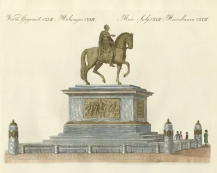 La statua di Giuseppe II davanti al castello dell