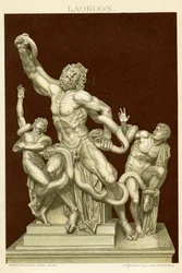 Laocoonte e i suoi figli c.1890 (cromolitografia a colori)